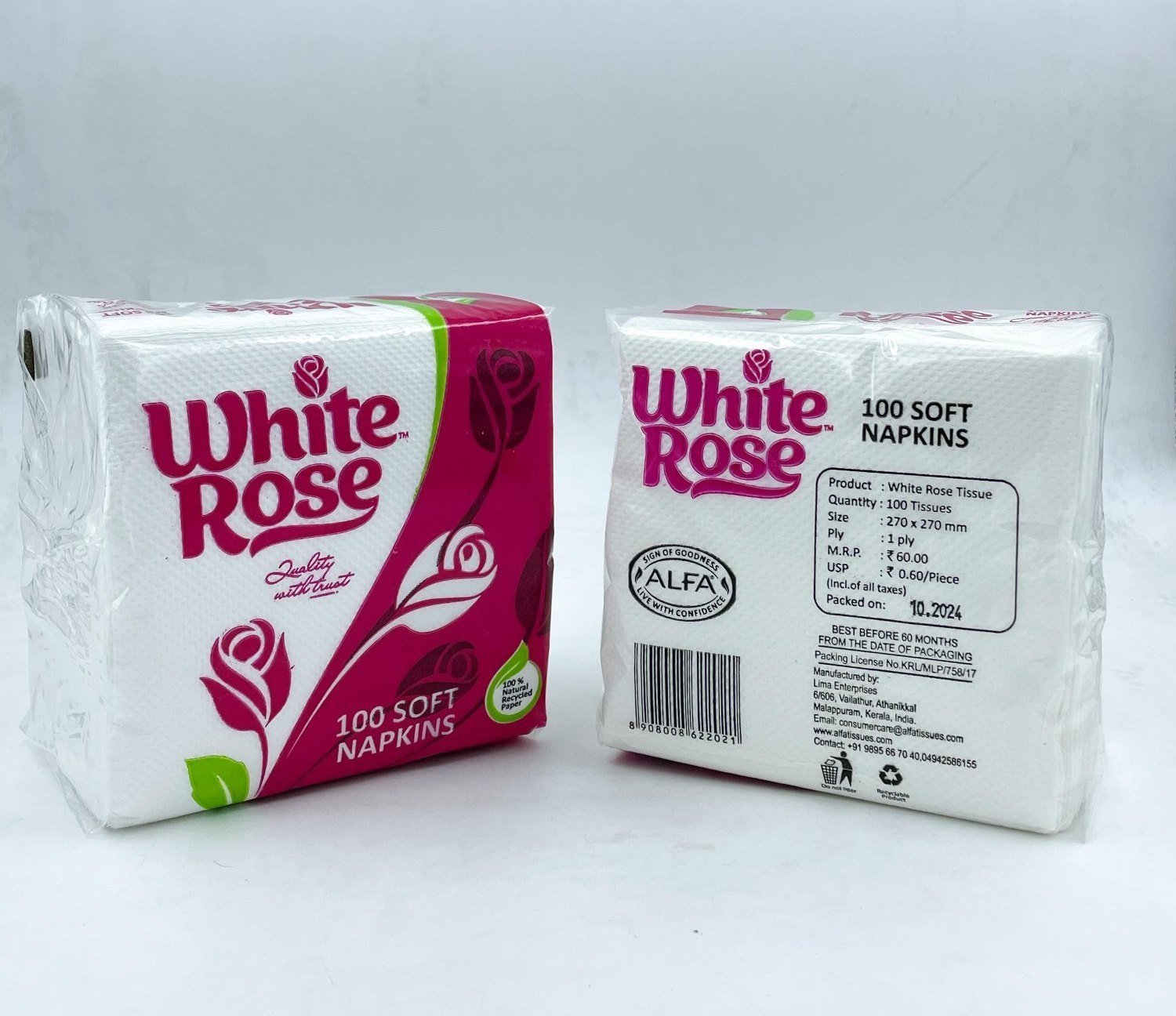 white rose tissue