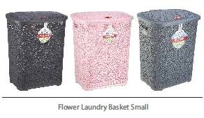 FLOWER LAUNDRY BASKET SMALL